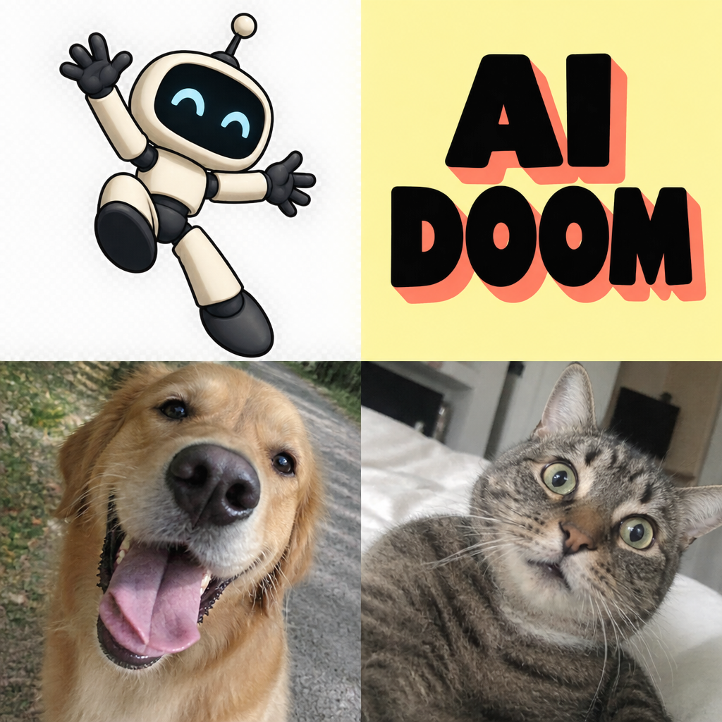 AI DOOM wordmark sticker